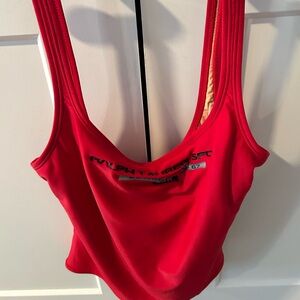 Ralph Lauren Red Sporty Tankini Top